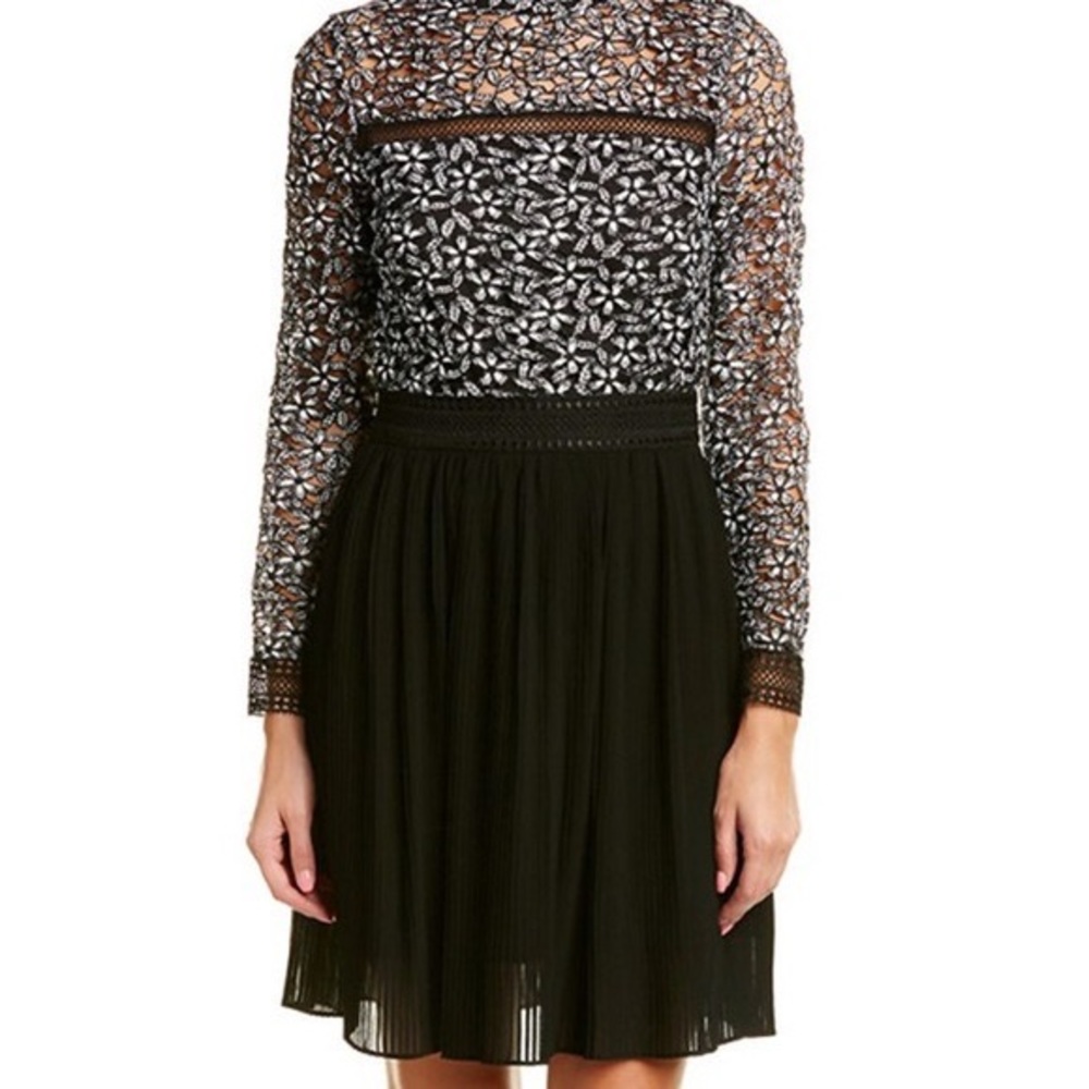 NWT Alexia Admor Black/White Floral Lace Dress
